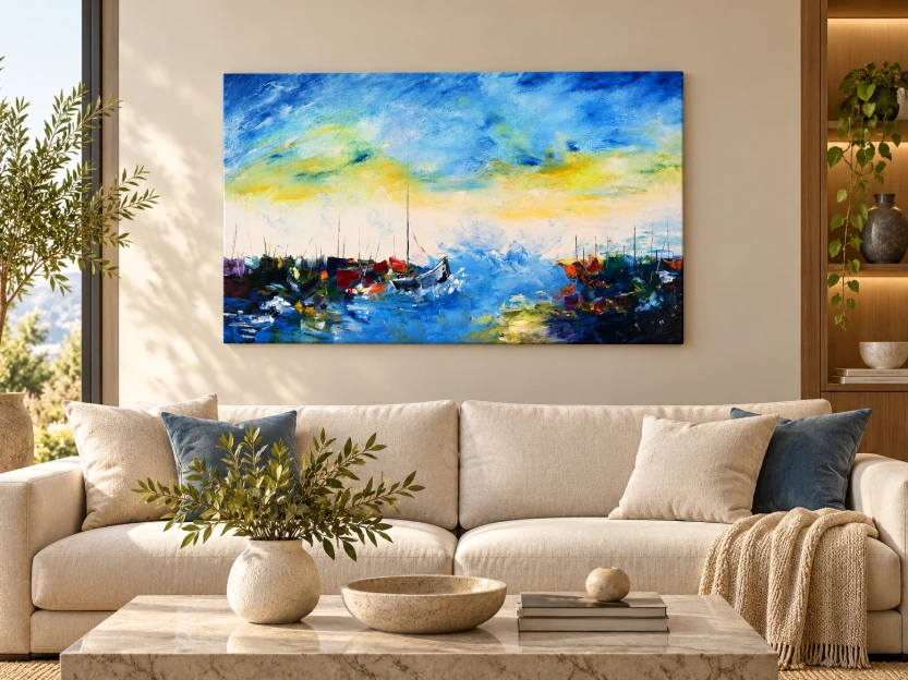Cuadro. Embarcadero 50 x 90 cm